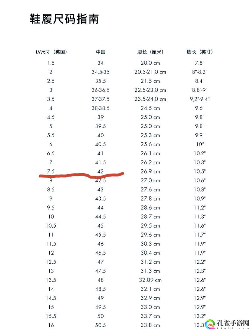 欧洲尺码日本尺码美国欧洲LV