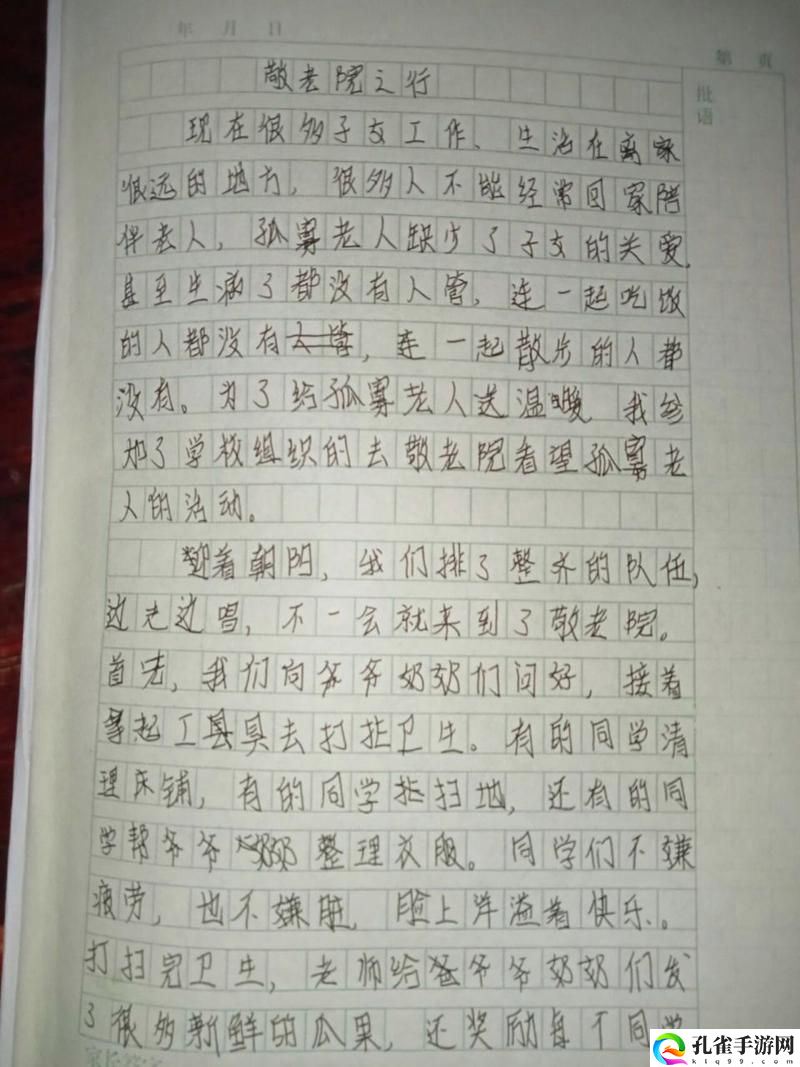 三个校花慰问养老院老人作文